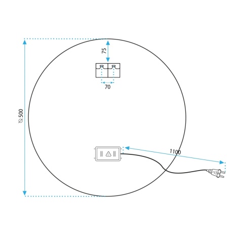 Lustro ścienne LED HZJ 50 cm
