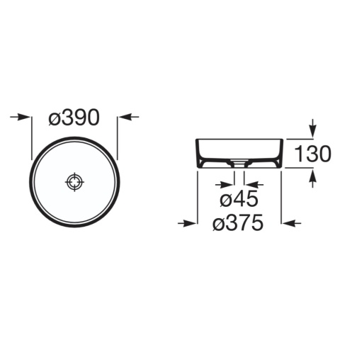 Umywalka nablatowa okrągła ROCA TERRA (matowa)