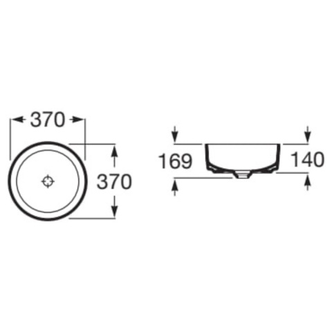 Umywalka nablatowa okrągła cienkościenna ROCA INSPIRA