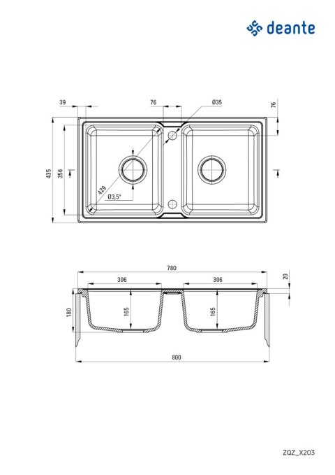 Zlewozmywak granitowy 2-komorowy