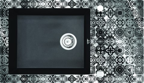 Zlewozmywak szklano-granitowy 1-komorowy z ociekaczem