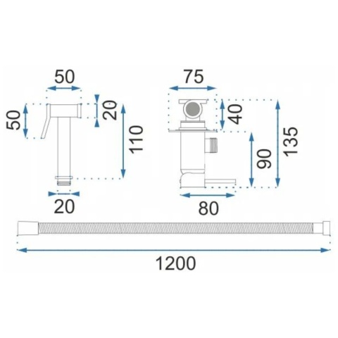 Bateria bidetowa LOOP LUNGO różowe złoto