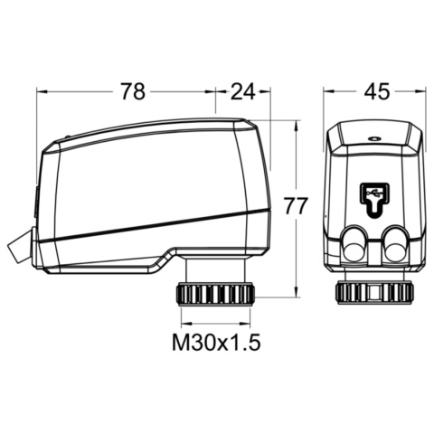 Cyfrowo-konfiguralny siłownik TA-Slider 160 Plus 24 VAC/VDC IMI TA