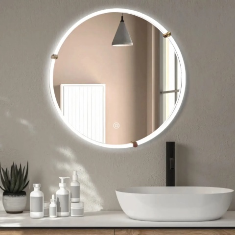 Lustro ścienne z ramą LED 106 60 cm