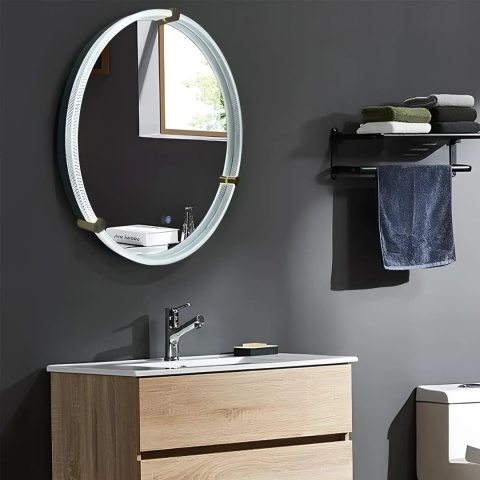 Lustro ścienne z ramą LED 106 60 cm