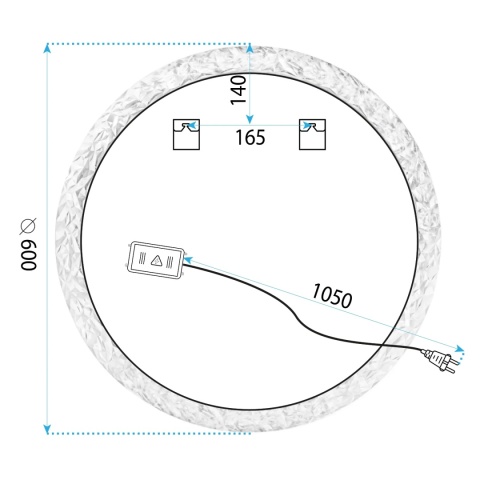Lustro ścienne LED YH-3562 60 cm