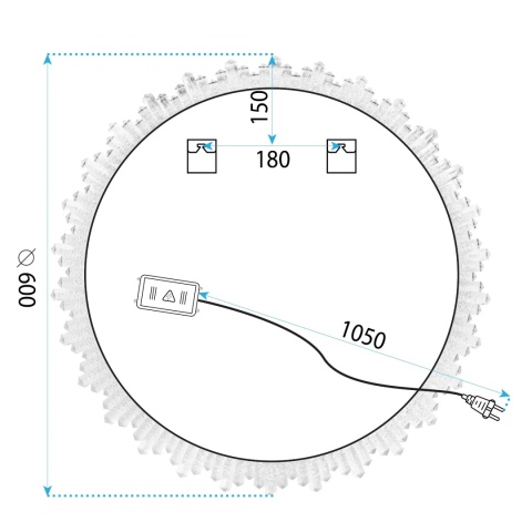 Lustro ścienne LED YH-3564 60 cm