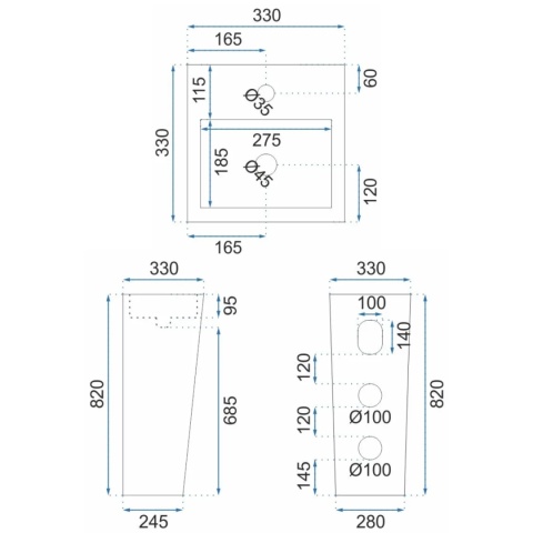 Umywalka wolnostojąca REA KAMILA