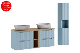 Zestaw meblowy 140cm z blatem, umywalką nablatową Anna i szafką wysoką