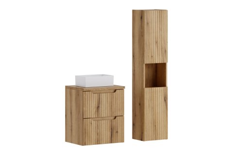 Zestaw meblowy 50cm z blatem, umywalka nablatową Gaja i szafką wysoką