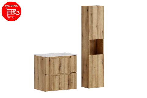 Zestaw meblowy 60cm z umywalką meblową SKY i szafką wysoką