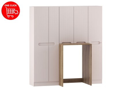 Zestaw meblowy do pralni z obudową na pralkę i szafkami wysokimi