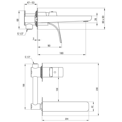 Bateria umywalkowa podtynkowa HIACYNT DEANTE