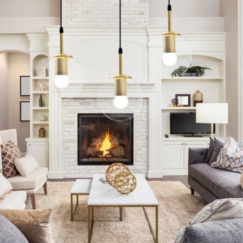 Lampa sufitowa - wisząca szklana kula APP686-1CP złota