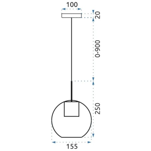 Lampa sufitowa - wisząca szklana kula APP686-1CP złota