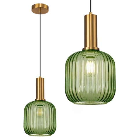 Lampa sufitowa - wisząca szklana APP462-1CP zielona
