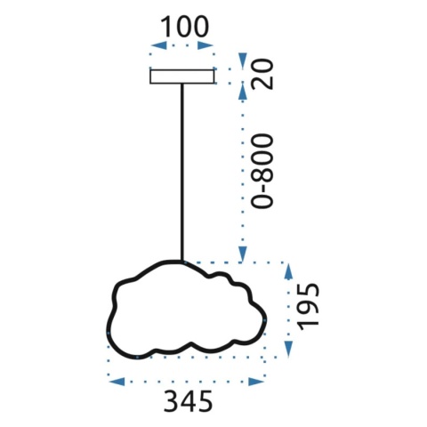Lampa wisząca chmurka LH2077-2 szara