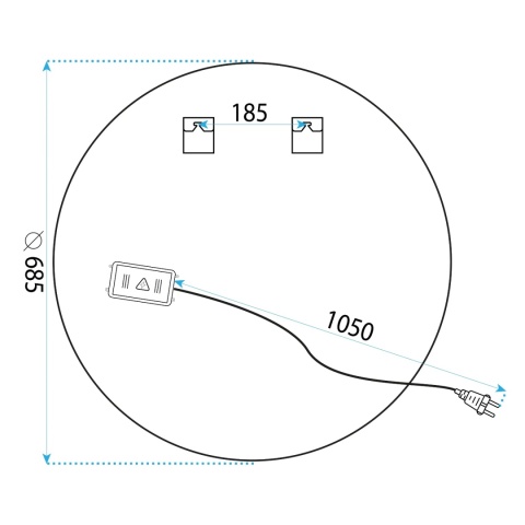 Lustro ścienne LED BAS 70 cm