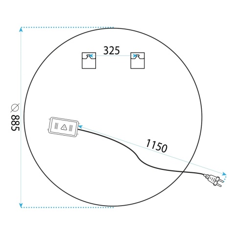 Lustro ścienne LED BAS 90 cm