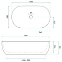 Umywalka nablatowa REA AMELIA 48