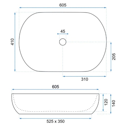 Umywalka nablatowa REA CLEO 61 AIAX SHINY
