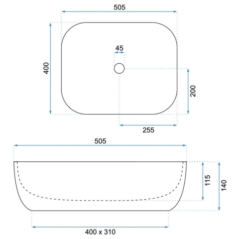 Umywalka nablatowa REA MONA