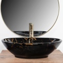 Umywalka nablatowa REA PAMELA BLACK MARBLE SHINY
