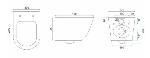 Miska WC REA CARLOS RIMLESS NATURE MARBLE