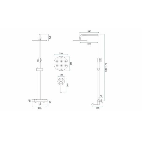 ZESTAW NATRYSKOWO-WANNOWY LUNGO MIEDZ SZCZO TERMOS