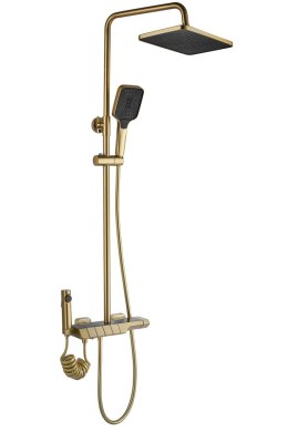 ZESTAW NATRYSKOWY ROB ZŁOTY SZCZOTKOWANY TERMOSTAT