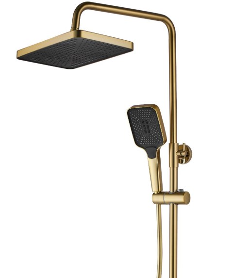 ZESTAW NATRYSKOWY ROB ZŁOTY SZCZOTKOWANY TERMOSTAT