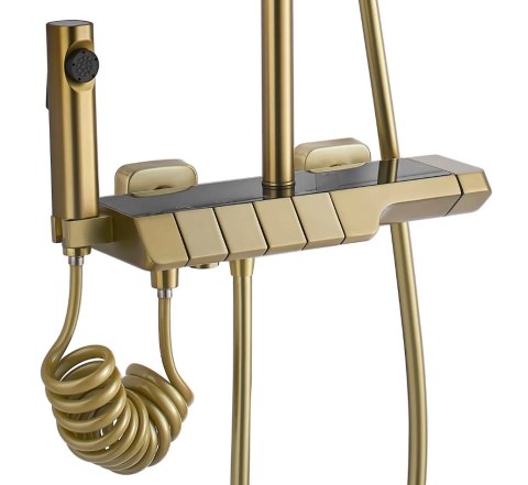 ZESTAW NATRYSKOWY ROB ZŁOTY SZCZOTKOWANY TERMOSTAT