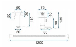 BATERIA BIDETOWA PODTYNKOWA LOOP LUNGO ZŁOTA SZCZO
