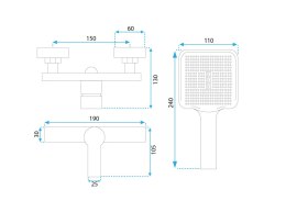 BATERIA PRYSZNICOWA MY2021-8B ARGUS CZARNA