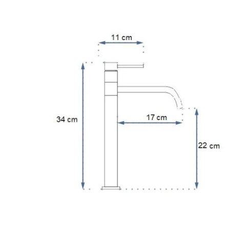 BATERIA UMYWALKOWA LUGANO ZŁOTA SZCZOTKOWANA WYSOK