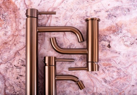 BATERIA UMYWALKOWA LUNGO MIEDŹ SZCZOTKOWANA NISKA