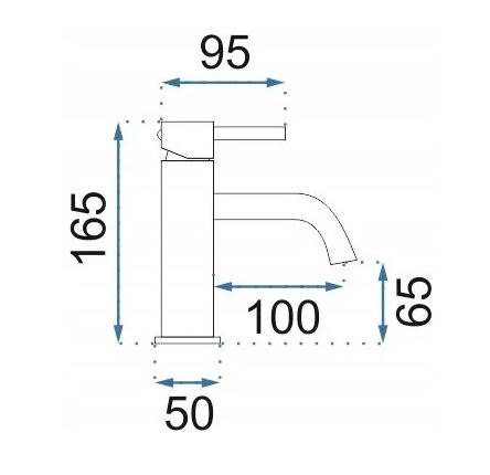 BATERIA UMYWALKOWA LUNGO MIEDŹ SZCZOTKOWANA NISKA