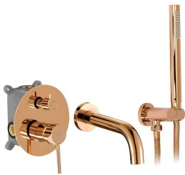 BATERIA WANNOWA PODTYNKOWA LUNGO MIEDŹ + BOX