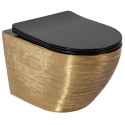 Miska WC REA CARLO MINI TORNADO BRUSH GOLD BLACK