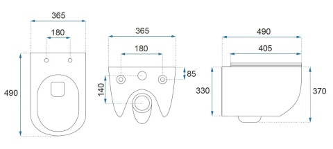 Miska WC REA CARLO MINI TORNADO NF GOLD EDGE