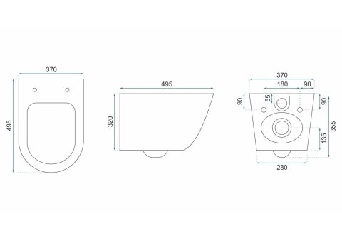 Miska WC REA CARLO MINI RIMLESS ECRU