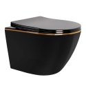 Miska WC REA CARLO MINI TORNADO BLACK GOLD EDGE