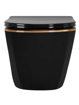 Miska WC REA CARLO MINI TORNADO BLACK GOLD EDGE