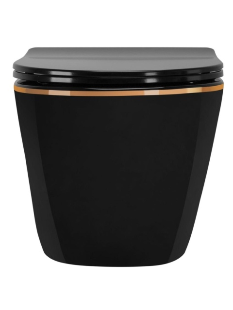 Miska WC REA CARLO MINI TORNADO BLACK GOLD EDGE