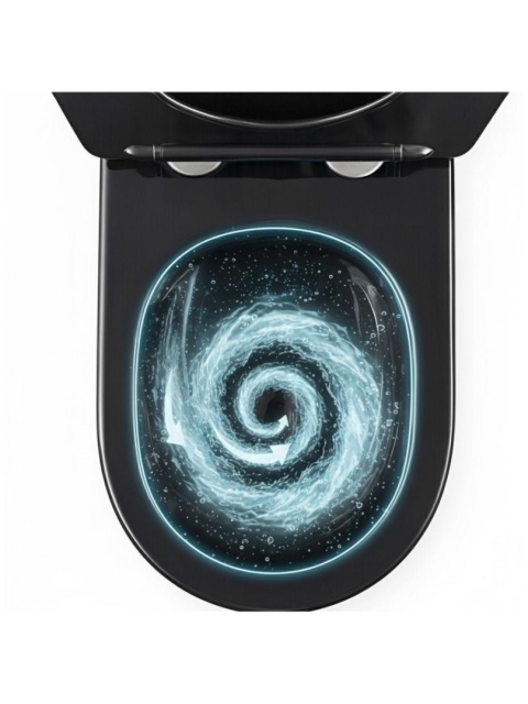 Miska WC REA CARLO MINI TORNADO BLACK GOLD EDGE