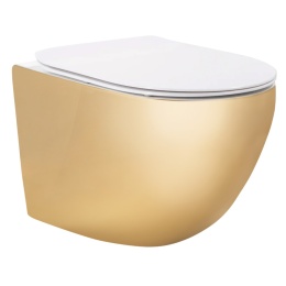 Miska WC REA CARLO MINI TORNADO NF GOLD WHITE