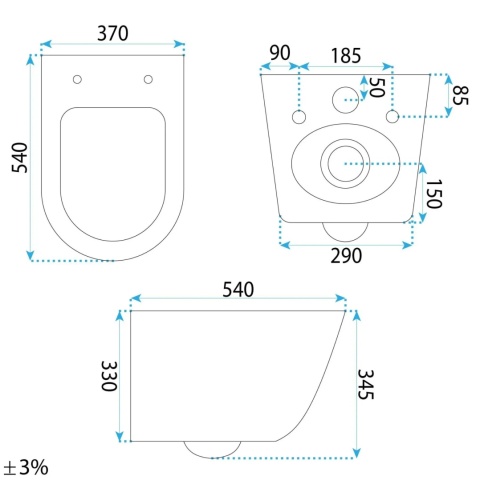 Miska WC REA DUO TORNADO WHITE