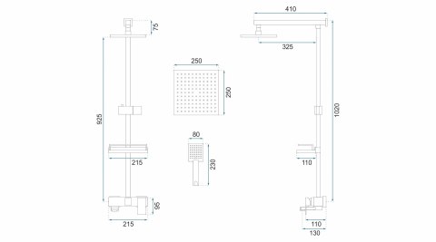 ZESTAW NATRYSKOWY JACK CZARNY