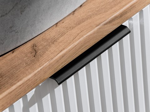 Zestaw meblowy 100cm z blatem i szafką z koszem na pranie ADEL WHITE
