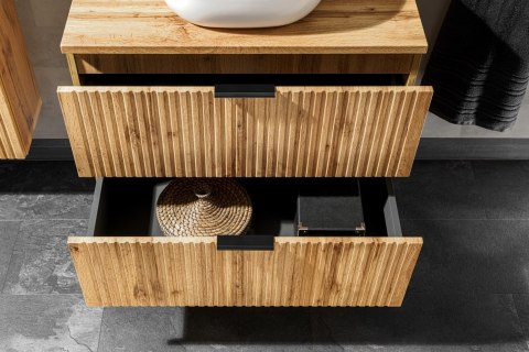 Zestaw meblowy 120cm z blatem i szafką z koszem na pranie ADEL OAK